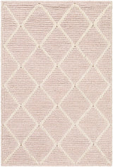 Riceville Pink Trellis Wool&Viscose Rug - Clearance