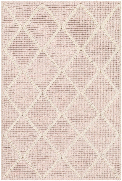 Riceville Pink Trellis Wool&Viscose Rug - Clearance