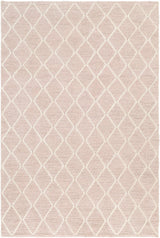 Riceville Pink Trellis Wool&Viscose Rug - Clearance