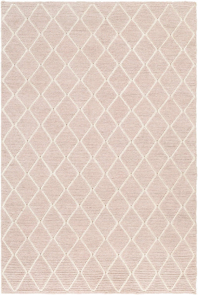 Riceville Pink Trellis Wool&Viscose Rug - Clearance