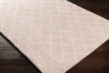 Riceville Pink Trellis Wool&Viscose Rug - Clearance