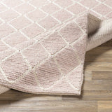 Riceville Pink Trellis Wool&Viscose Rug - Clearance