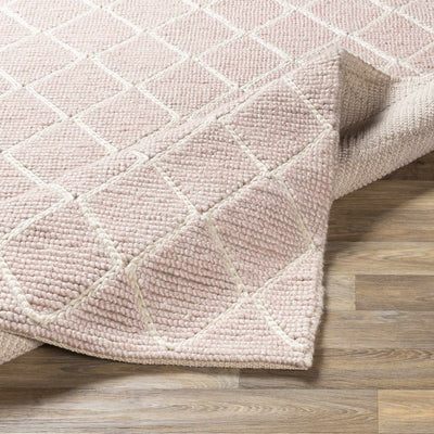 Riceville Pink Trellis Wool&Viscose Rug - Clearance