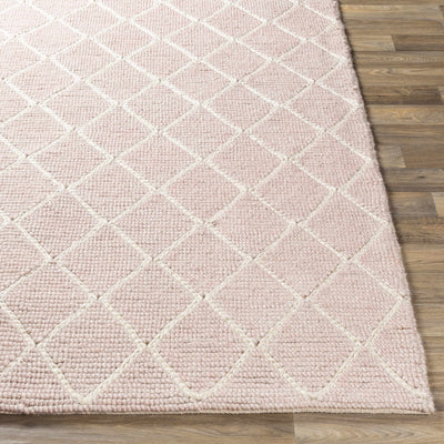 Riceville Pink Trellis Wool&Viscose Rug - Clearance