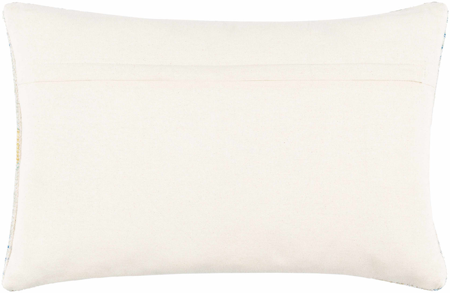 Solvani Yellow Raised Woven Linear Texture Global Bohemian Cotton Lumbar Pillow with Knotted Tassels - Clearance