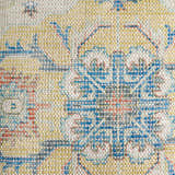Solvani Yellow Raised Woven Linear Texture Global Bohemian Cotton Lumbar Pillow with Knotted Tassels - Clearance
