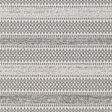 Close-up of the Ringtown Washable Area Rug. Charcoal and ivory cotton rug with a bohemian diamond pattern and textured weave. Swatch