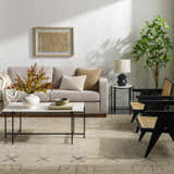 Funa Beige Square Throw Pillow