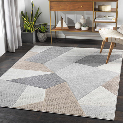 Boothville Gray Geometric Rug - Clearance