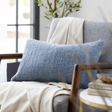 Arno Handmade Blue Square Throw Pillow - Clearance