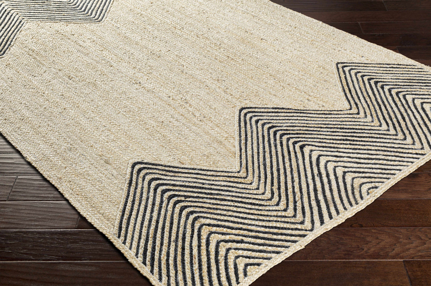 Light Beige Ringtead Jute Braided Carpet - Clearance