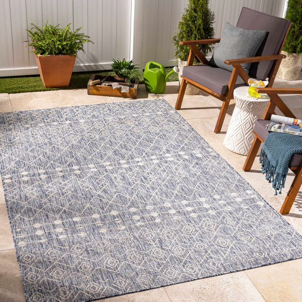 Rane Navy Outdoor Area Rug - Clearance