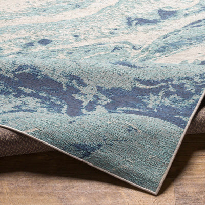 Rennerdale Blue Marble Rug - Clearance