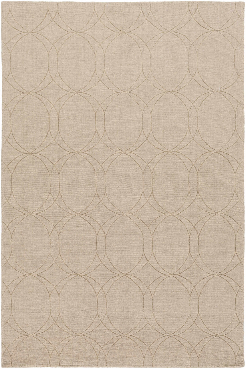 Rolfe Tan Circles Wool Rug - Clearance