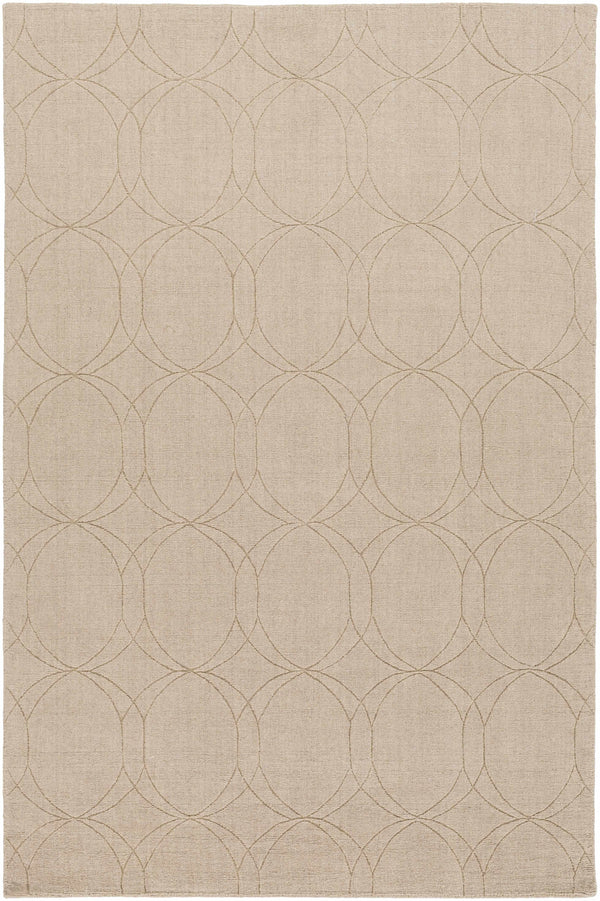 Rolfe Tan Circles Wool Rug - Clearance