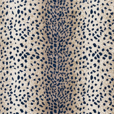 Pointblank Tan & Navy Leopard Print Rug