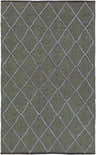 Close-up of the Ronco Jute Carpet in olive with a denim diamond pattern and hand-woven texture. Design-Rectangle-576