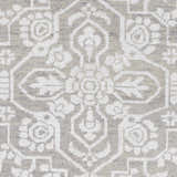 Close-up of Roxobel Clearance Rug showing light gray and medium gray traditional floral pattern and hand-knotted texture. Swatch