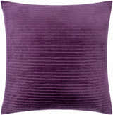 Pluvia Plum Horizontal Ribbed Stripe Modern Cotton Velvet Accent Pillow - Clearance