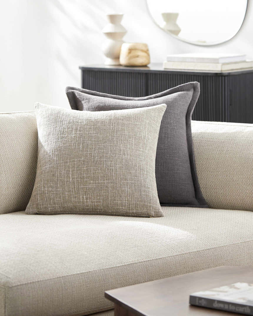 Rapha Beige Throw Pillow