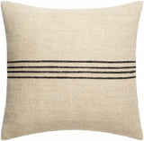 Aiyana Black Striped Linen Lumbar Pillow