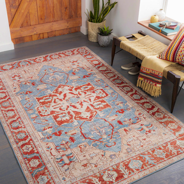 Ruskington Red&Pink Medallion Rug - Clearance