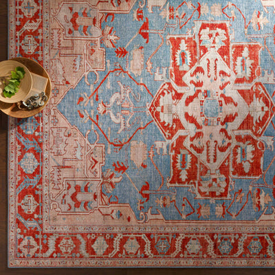 Ruskington Red&Pink Medallion Rug - Clearance