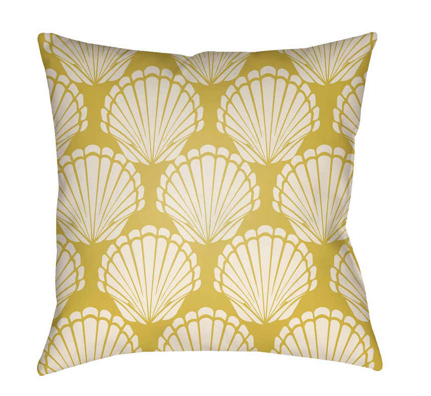 Russels Yellow Shell Pattern Accent Outdoor Pillow
