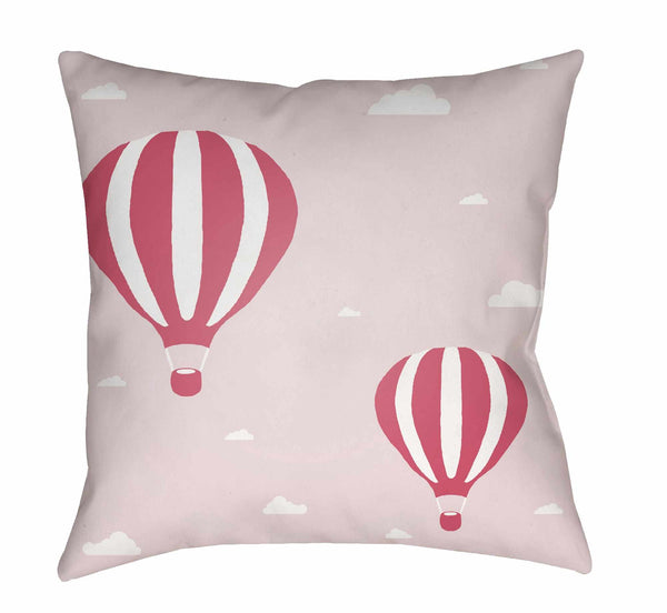 Rojas Pastel Sky Hot Air Balloon Throw Pillow