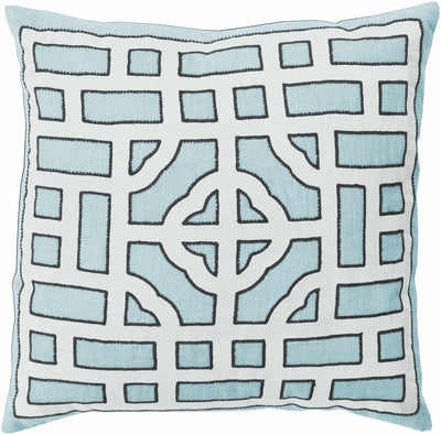 Roos Aqua Geometric Square Throw Pillow - Clearance