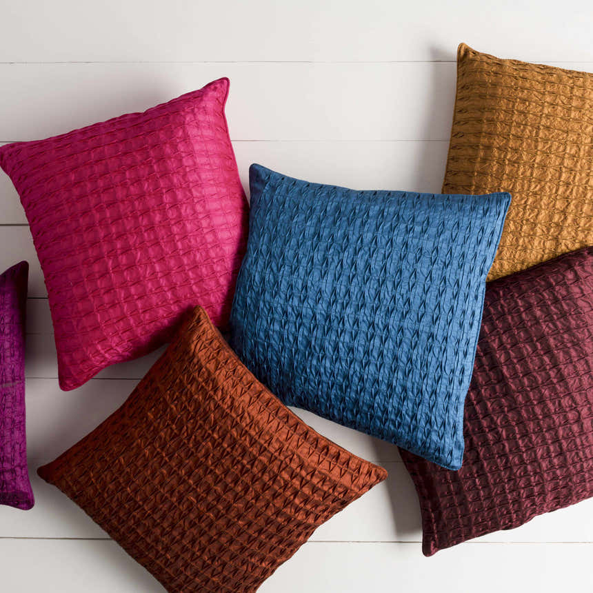 Leconfield Blue Textured Square Throw Pillow - Clearance