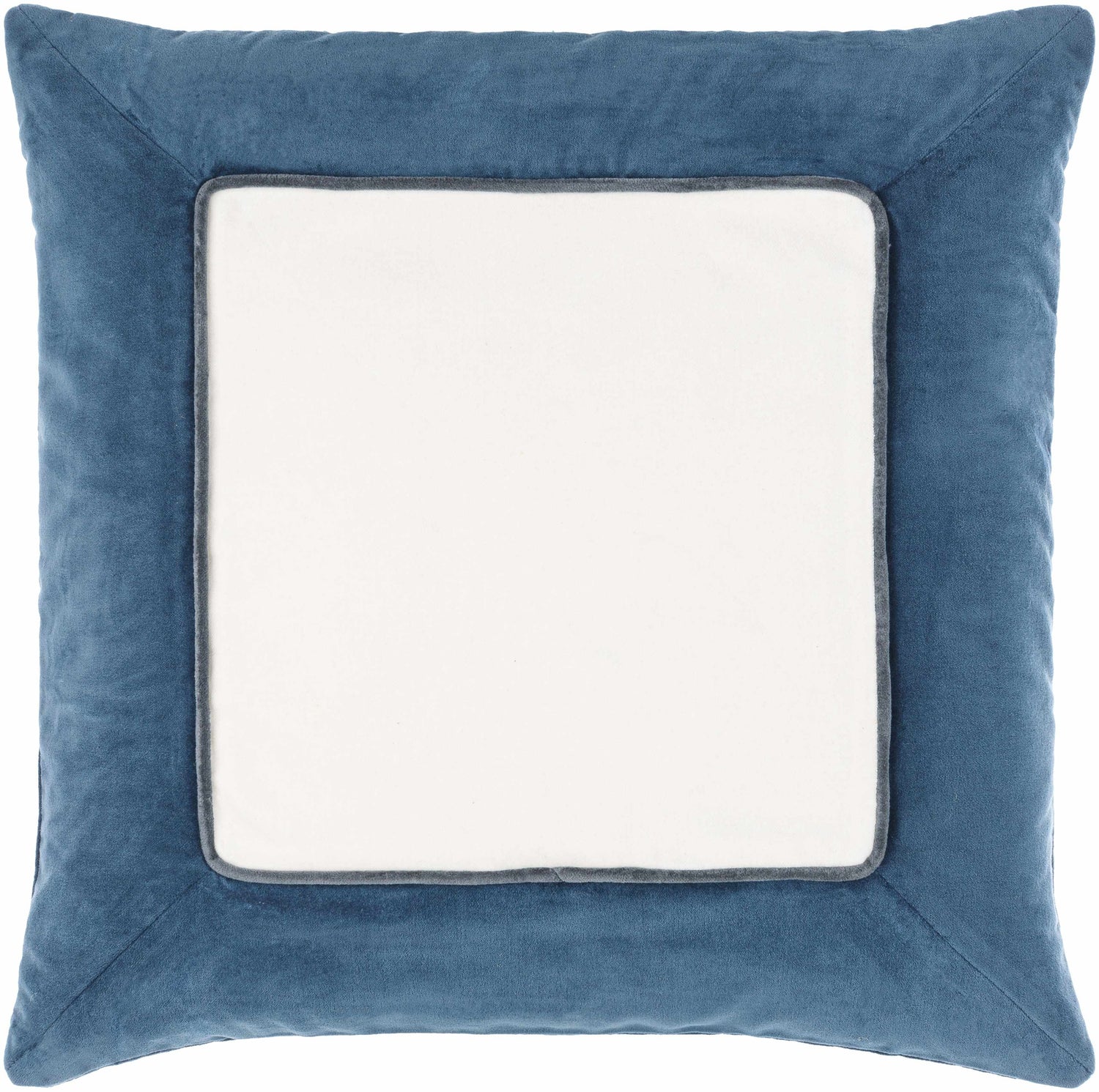 Rahiq Blue Border Cotton Throw Pillow - Clearance