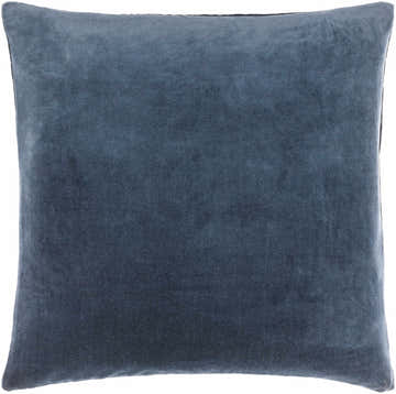 Rahiq Blue Border Cotton Throw Pillow - Clearance