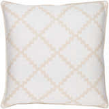 Artemas Beige Diamond White Throw Pillow - Clearance