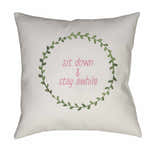 Ronni White Leaf Wreath Accent Outdoor Pillow