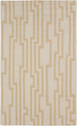 Close-up of Rushden Area Carpet. Oatmeal and tan 100% wool rug with a contemporary geometric pattern. Hand woven texture. Design-Rectangle-58