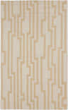 Close-up of Rushden Area Carpet. Oatmeal and tan 100% wool rug with a contemporary geometric pattern. Hand woven texture. Design-Rectangle-58