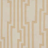 Close-up of the Rushden Area Carpet: oatmeal and tan geometric design, hand-woven wool texture. Contemporary style. Swatch