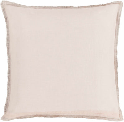 Riverhills Brown Fringed Linen Accent Pillow