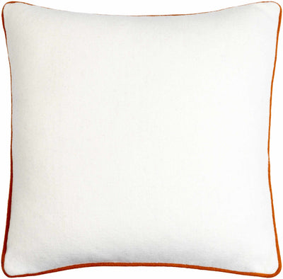 Rizzo Cream Orange Trim Wool Throw Pillow