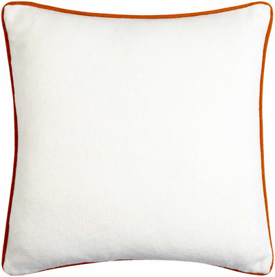 Rizzo Cream Orange Trim Wool Throw Pillow