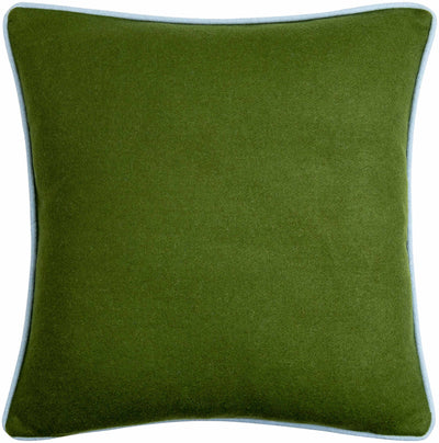 Rizzo Olive Green Wool Square Throw Pillow