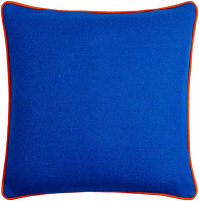 Rizzo Blue Orange Trim Wool Throw Pillow