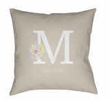 Roddy Floral Monogram Accent Pillow