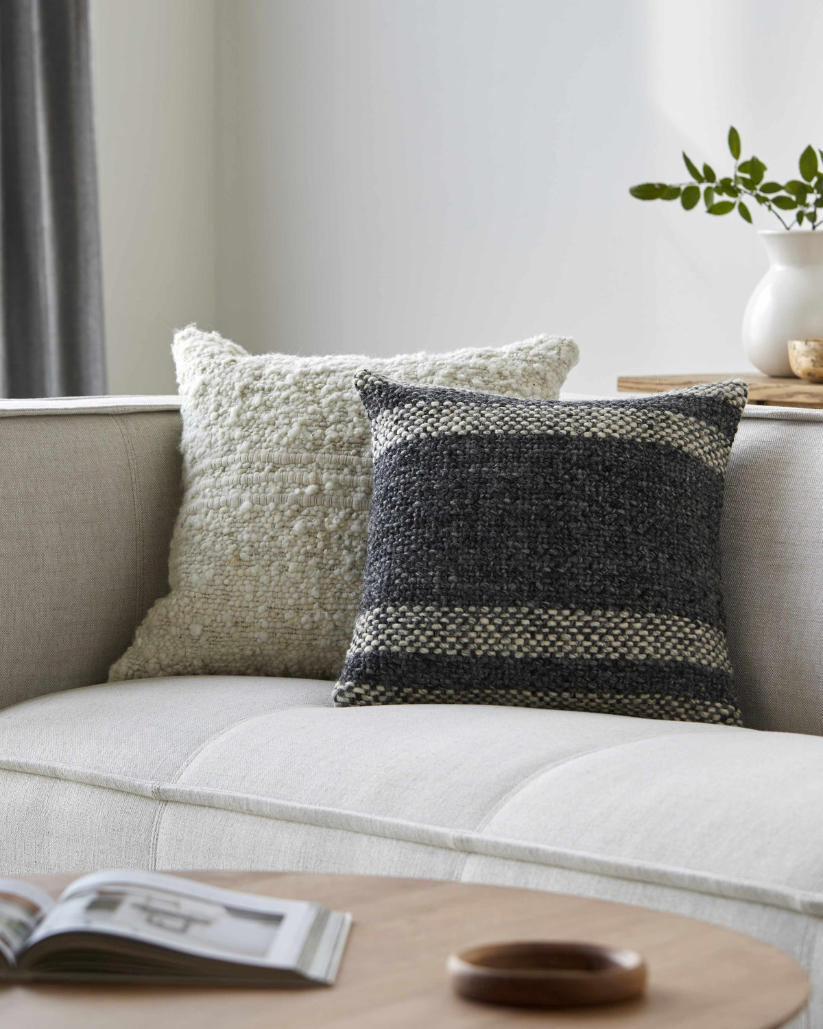 Radka Charcoal Throw Pillow - Clearance