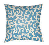 Ryatt Blue Coral Pattern Throw Pillow