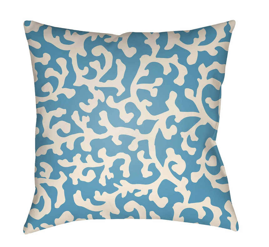Ryatt Blue Coral Pattern Throw Pillow
