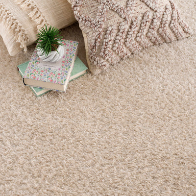 Heavenly Solid Beige Plush Rug - Clearance