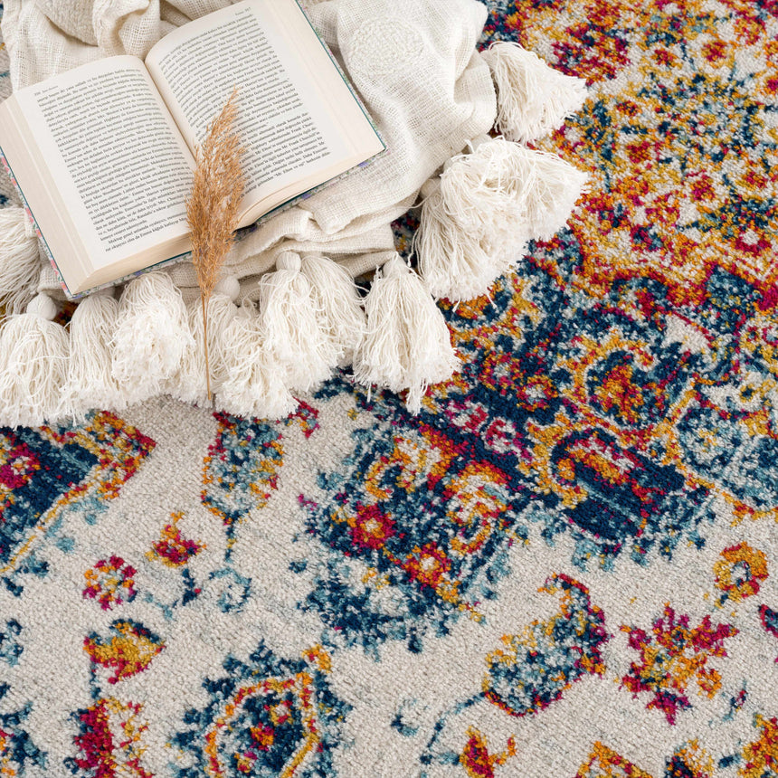 Istanbullu Blue & Orange Area Rug - Clearance