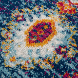 Istanbul Medallion Blue & Orange Area Rug - Clearance